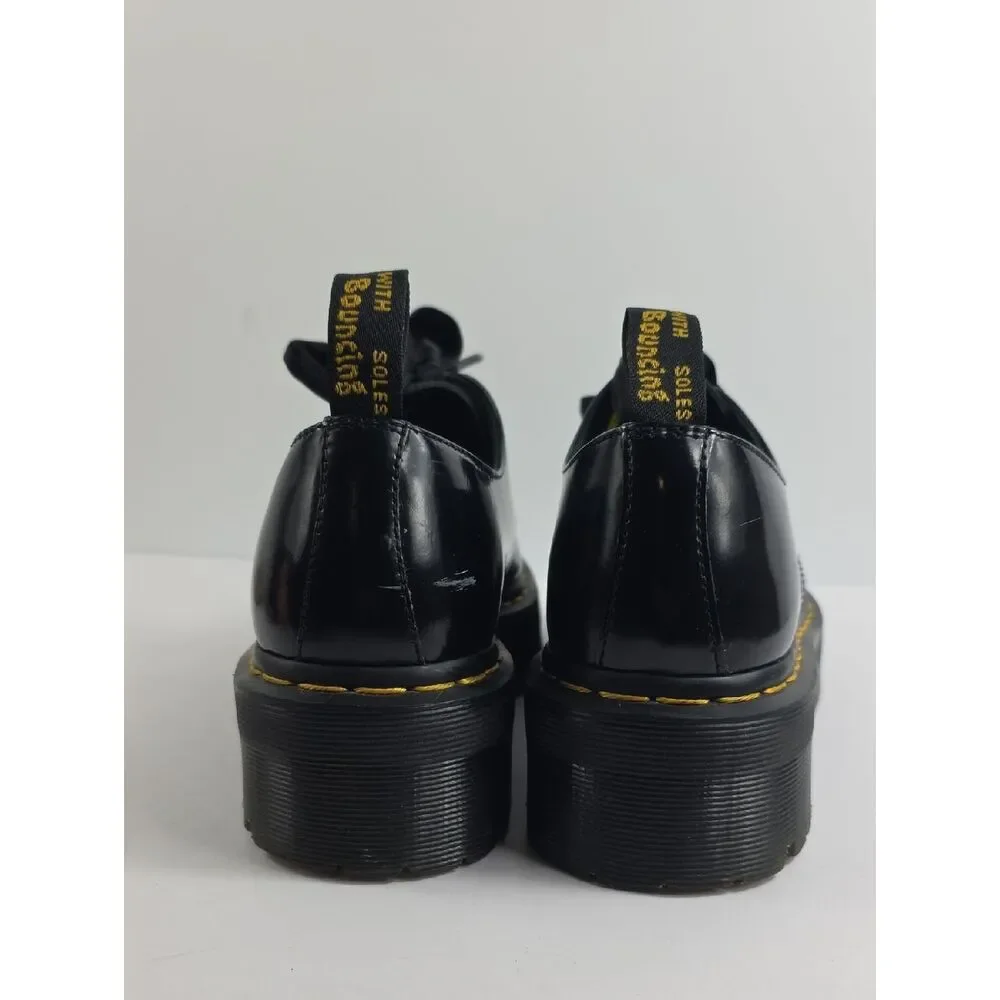Dr. Martens Holly Black Patent Leather  Platform Women's Shoes Size 9